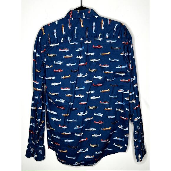 Vintage JOHNNY COTTON Aviation planes print long sleeved shirt SIZE SMALL - Picture 6 of 6